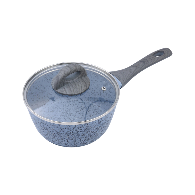 Kuali sos aluminium palsu dengan granit biru