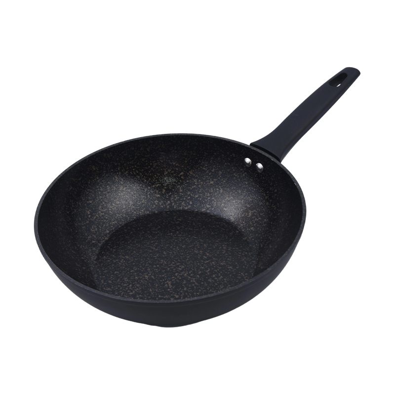 Wok aluminium palsu dengan marmar emas hitam